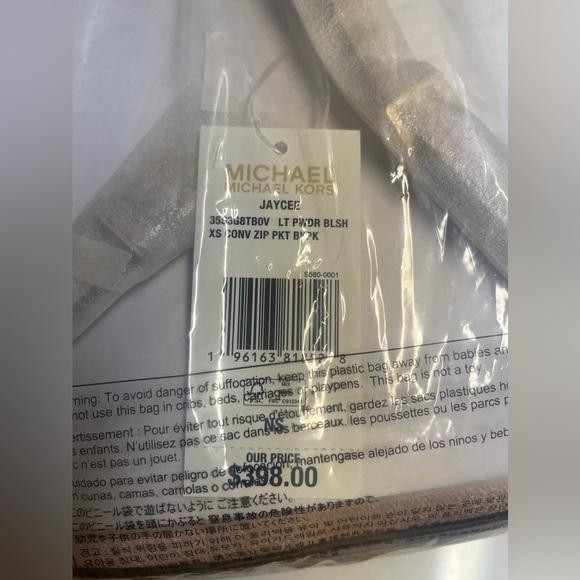 NWT Michael Kors Jaycee Mini Backpack Lt. Powder Blush XS Pink Logo 3" x 7" X 9" - Picture 3 of 6